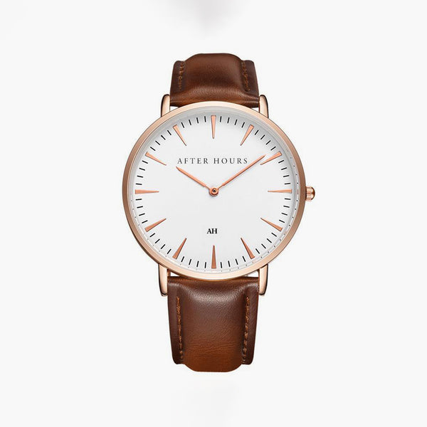 Classic Leather Watch | Brown/Rose Gold