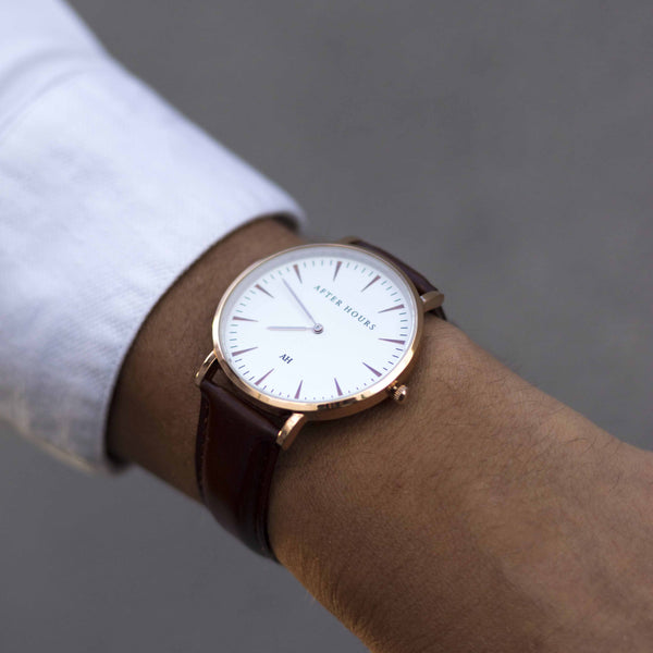 Classic Leather Watch | Brown/Rose Gold