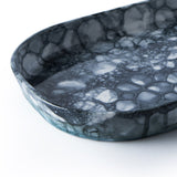 Long Porcelain Bubble Platter | Blue-Black Plate R L Foote Design Studio 