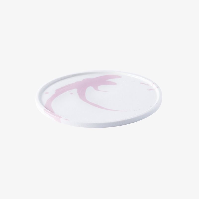 Splash Plate | White with Pink R L Foote Design Studio 