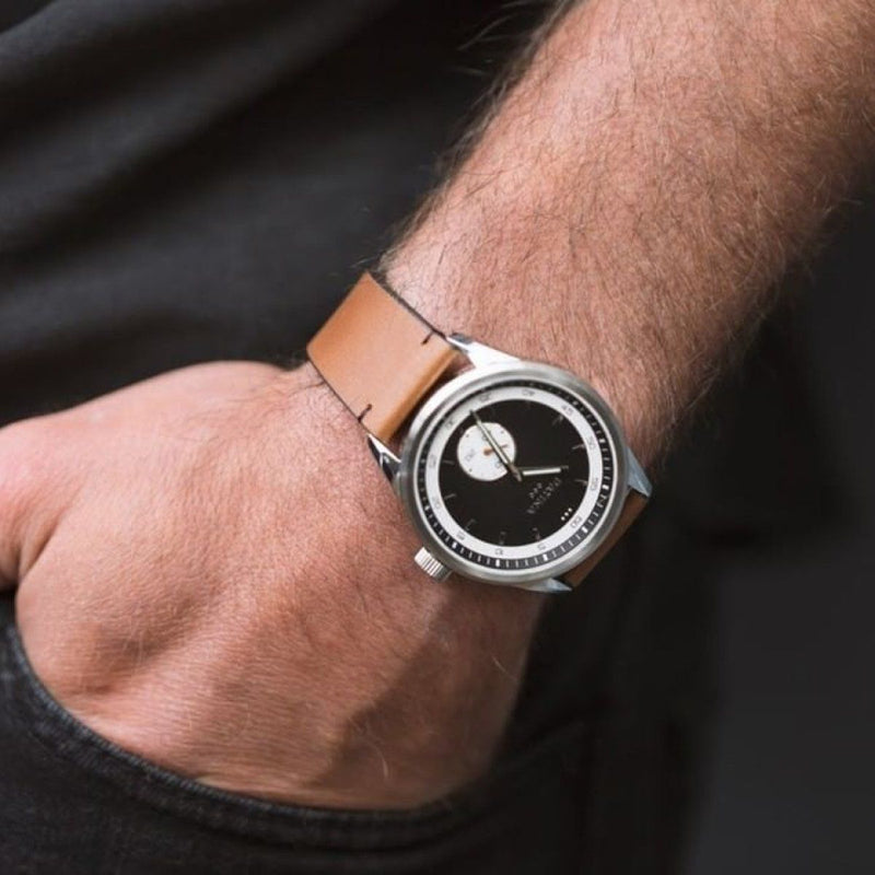 The Rambler | Black and Tan Leather Watches Patina Watch Company 