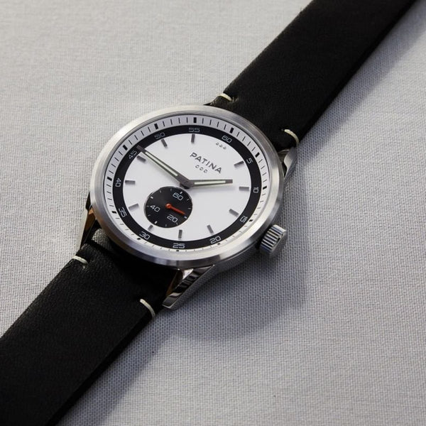 The Rambler | White and Black Leather Watches Patina Watch Company 