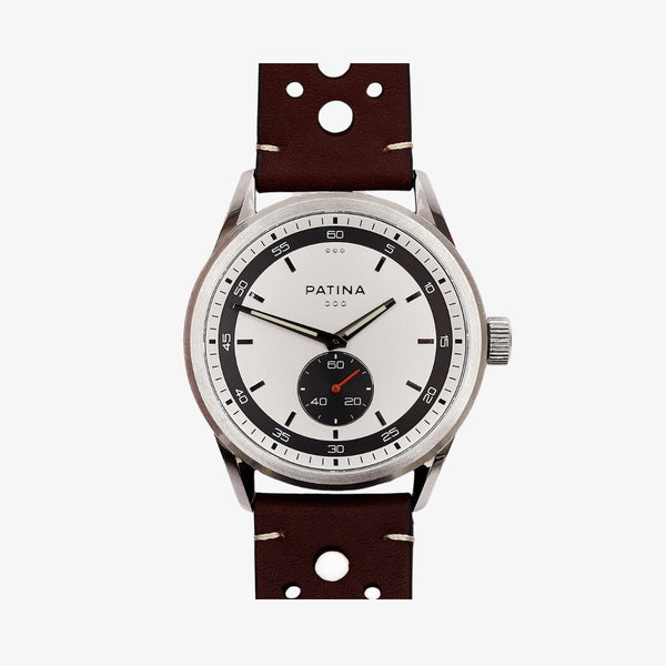 The Rambler | White and Brown Racing Watches Patina Watch Company 