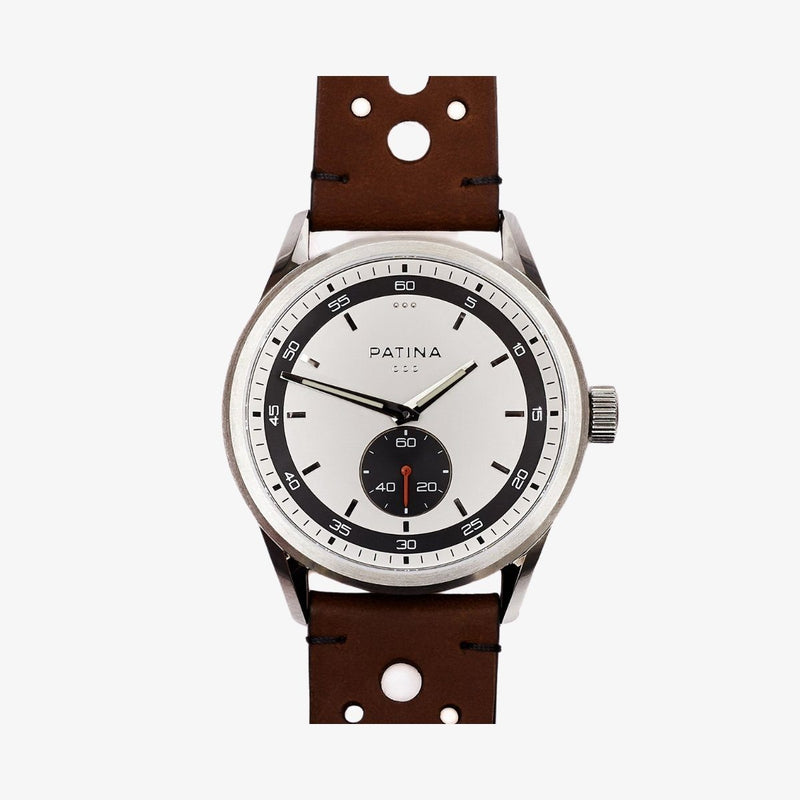The Rambler | White and Tan Racing Watches Patina Watch Company 